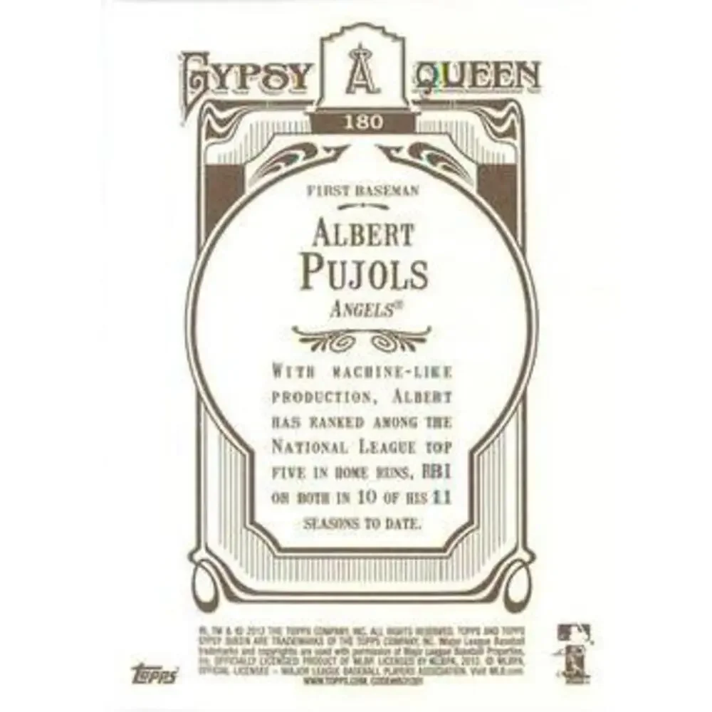 2012 Topps Gypsy Queen Albert Pujols # 180 Los Angeles Angels